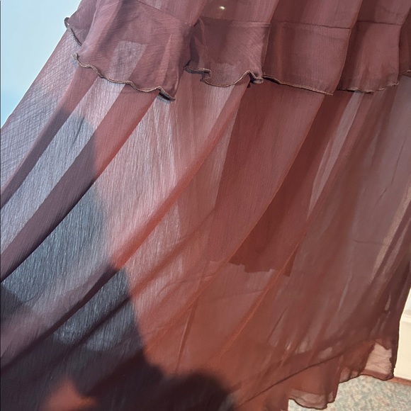 NWT Brown Sheer Maxi Dress with Flowy Sleeves size M/L - Picture 15 of 16